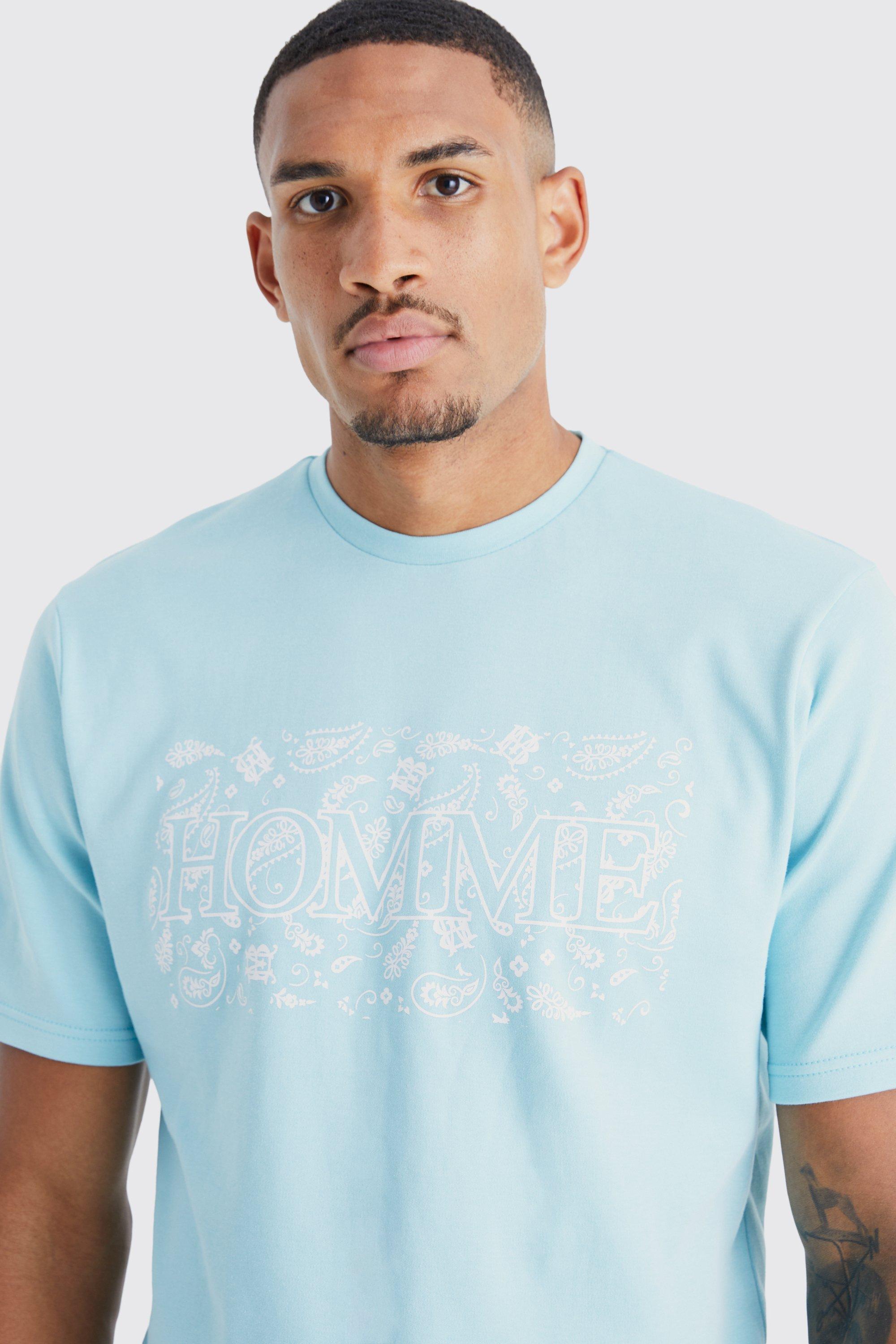 Tall Paisley Interlock Homme Slogan T shirt